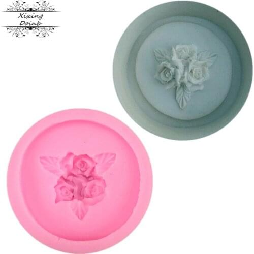 DIY rose shape silica gel mold cake decoration silicone mold fudge chocolate cake mold kitchen baking supplies