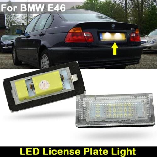 For BMW E46 4D 5D 1998-2005 3 Series 323i 325i 328i 330i white LED Car Rear license plate light number plate lamp