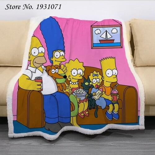 Funny Cartoon 3D Printed Fleece Blanket for Beds Thick Quilt Fashion Bedspread Sherpa Throw Blanket Adults Kids 02