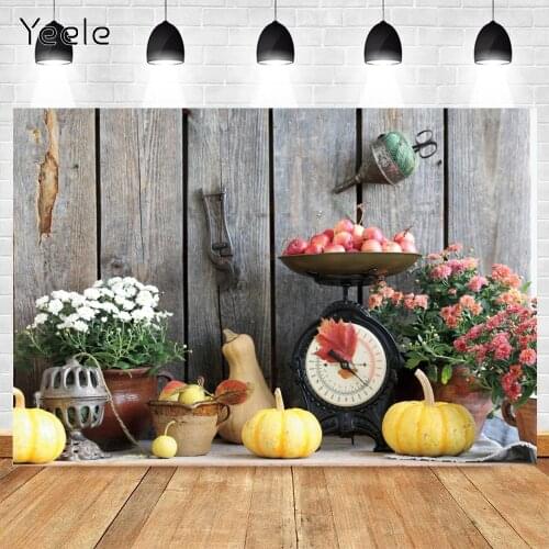 Yeele Autumn Farm Barn Pumpkin Backdrop Wood Plank Flower Baby Photographic Photography Background For Photo Studio Photophone