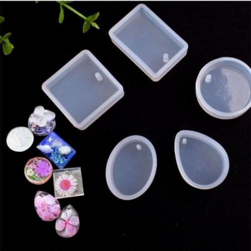 5pieces/set pendant silicone Mold Resin Mould handmade DIY Jewelry Making epoxy resin molds Baking Cake Decorating Tool