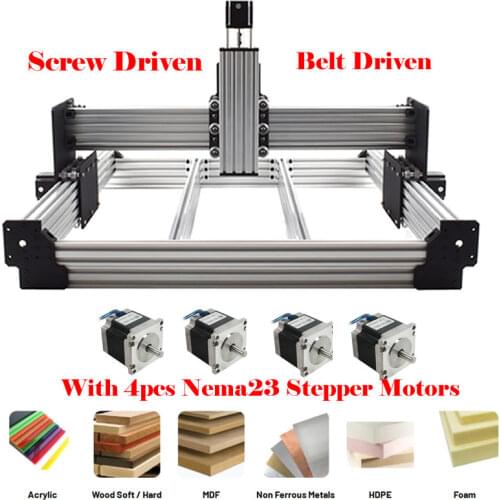 Workbee CNC Router Frame Wood Glass Engraver Milling Drilling Machine Kit with Tingle Tension System with Nema23 Stepper Motors