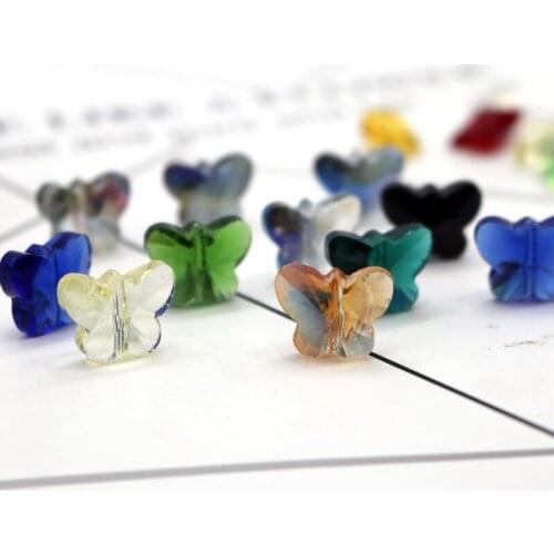 Crystal bead bracelets loose bead cube glass jewelry-making fashion accessories Butterfly-shaped crystal beads for 10 pcs