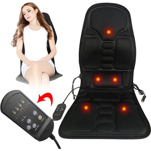 Full-Body Neck Waist back infrared Therapy Heated Massager back Electric Vibrator Cushion Seat Car Home Office Massage Chair Pad