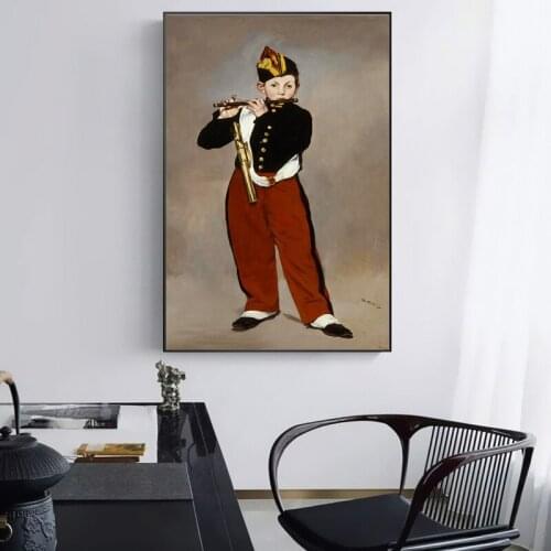 Famous Artwork Edouard Manet The Flute Boy Oil Painting on Canvas Painting The Flute Boy Oil Painting for Wall Art Reproduce