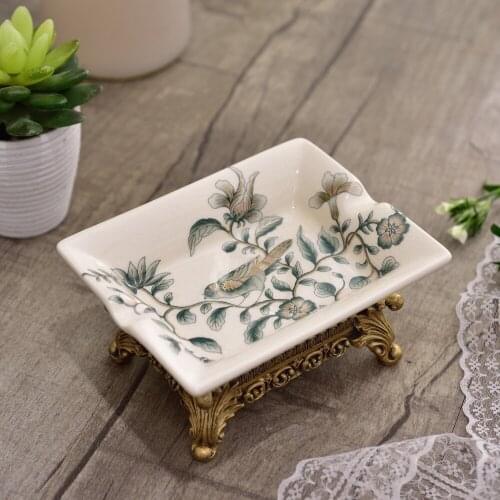 Classic Style European Ceramic Pastel Small Soap Box Soap Dish Hotel Bathroom Personality Creative Fashion Soap Dish Ceramic