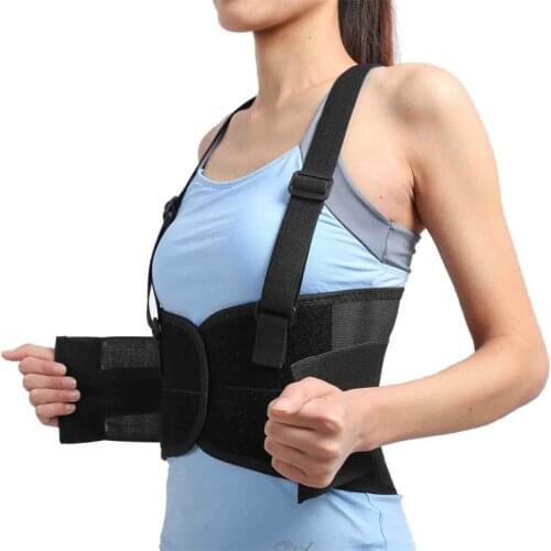 Corset Back Barce for Men Women Heavy Lift Work Back Support Brace Shoulder Straps Lumbar Support Belt Posture Corrector