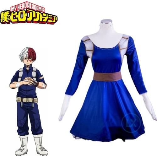 Anime My Hero Academia Cosplay Costume Todoroki Shouto Academia Cosplay Lolita Kimon Dress Full Sets Female Halloween Gift