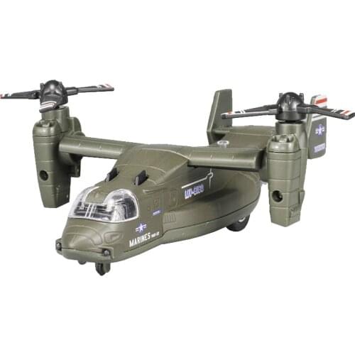 Alloy Diecast Osprey V22 Helicopter Light Pull Back Millity Transport Aircraft Machine kids Collection Toy Aircraft Model