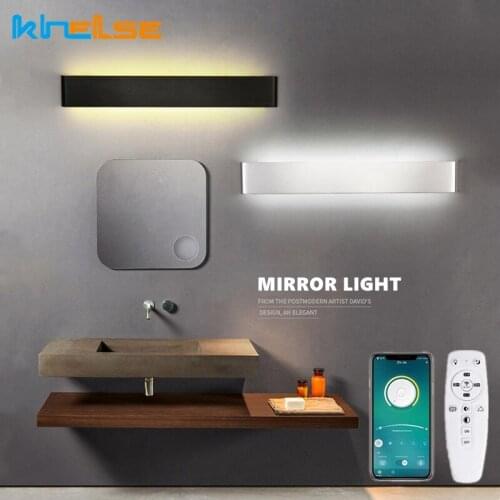 Minimalist LED Wall Lamp Indoor Mirror Lamp Living Room Bedroom Bedside Stair Sconce Light Remote Control APP Smart Dimmable