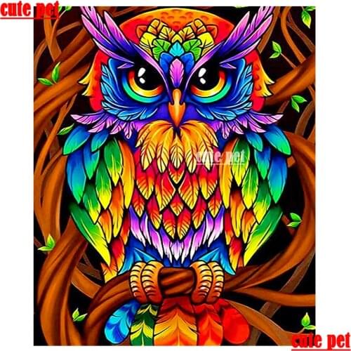 Cute pet 5D diamond painting owl diamond art kit DIY full diamond embroidery rhinestone ross Stitch home wall decorative art