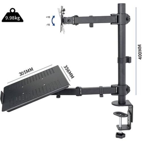 DL-GM800 computer sit-stand work station desk mount laptop table stand monitor bracket shelf