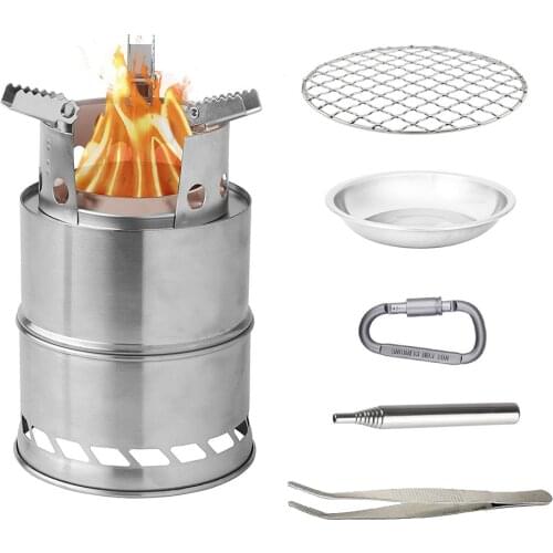 Outdoor Camping Cooking Equipment Windproof Wood Stoves Furnace Deconstructable Portable Picnic Stoves Firewood Cooking Burner