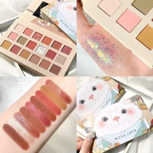 18 Colors Nude Glitter Eyeshadow Matte Shimmer Palette Long Lasting Waterproof Mineral Powder Eye Shadow Makeup Cosmetic Kit