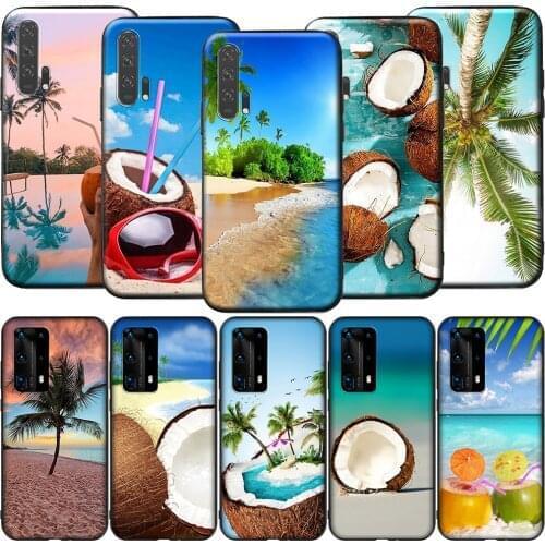 GX54 Coconut on the Beach for Huawei Y5P Y6P Y7A Y8P Y9A Mate 10 20 30 Pro Lite Nova 2i 3 3i 4 5 5T 7 SE P Smart Z