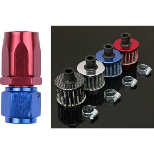 Straight Turbo Oil Feed Hose Fitting:AN6 8mm & 13mm Oil Mini Breather Cold Air Filter Fuel Crankcase Engine