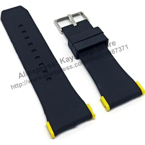 28mm Black Soft Silicone Watch Band / Strap Compatible for Puma Ultrasize PU103461006 PU103461009 PU103462002