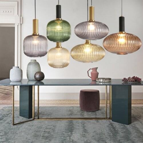 Nordic modern loft electroplating luster chandelier restaurant bar kitchen decoration chandelier bedside glass hanging lamp