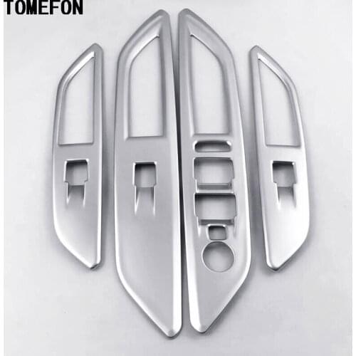 TOMEFON For Peugeot 3008 GT 2017 2018 LHD Door Window Glass Panel Armrest Lift Switch Button Trim Cover Molding Car Styling 4pcs