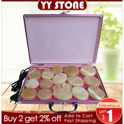 Tontin topaz 23pcs/set Hot stone body massager Salon SPA with heater box Stone Massage Rocks CE and ROHS