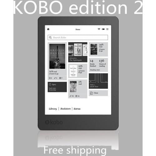 Kobo Aura Edition 2 Ebook reader Carta e-ink 6 inch resolution 1024x758 has Light 212 ppi e Book Reader WiFi 4GB Memory