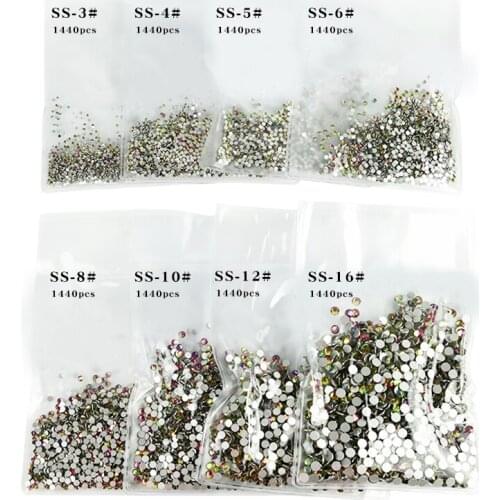 Volcano 1440pcs Flat Back Crystal Rhinestones Crystal loose bulk flatback rhinestone glass crystals beads Nail Art Rhinestone