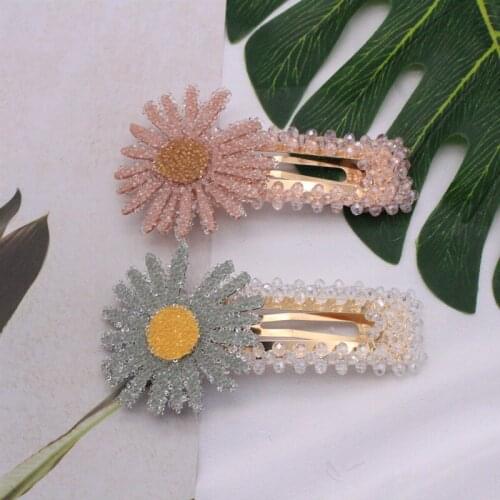 2020 Spring And Summer New School Flower Square Hair Clip Ins Small Fresh Hair Accessories