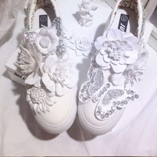Original Retro Flower Winter New Low Help Sponge Cake Womens Shoes Kawaii Girl Tea Party Vintage Sweet Lolita Shoes Low Help