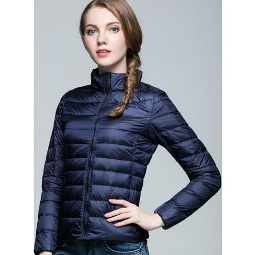 ZITY Women Ultra -Light Thin Down Jacket 2020 Autumn Winter Slim Short Hooded Warm White Duck Down Coat Women 'S Oute