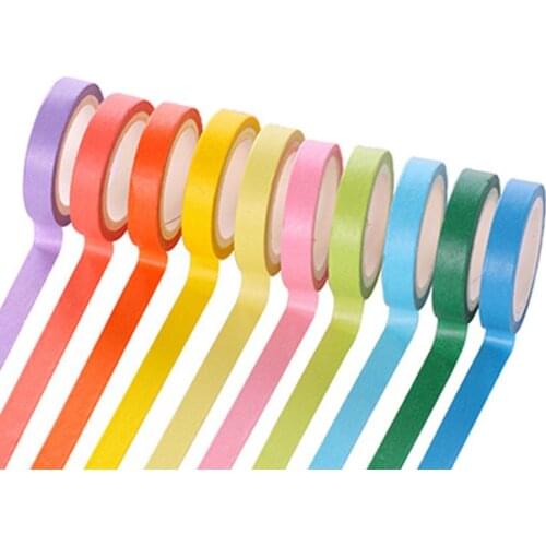 10Pcs/Lot Macarons Masking Washi Tape Set DIY Craft Decor Scrapbooking Tape for Diary Album Stationery School Supplies 10color