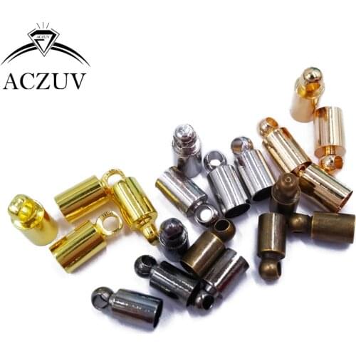 1000pcs for 2mm 3mm 4mm 5mm 6mm to 12mm Leather Cord Ends Tassel End Caps Necklace Bracelet Rope Connector String Crimp Beads