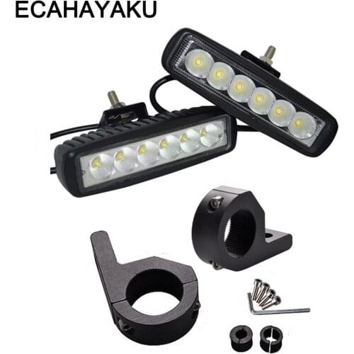 2Pieces Car-styling 6 inch LED Work Light 18w led Bar Lights with 2Pieces Tube Mounting Brackets for Off Road work light led car