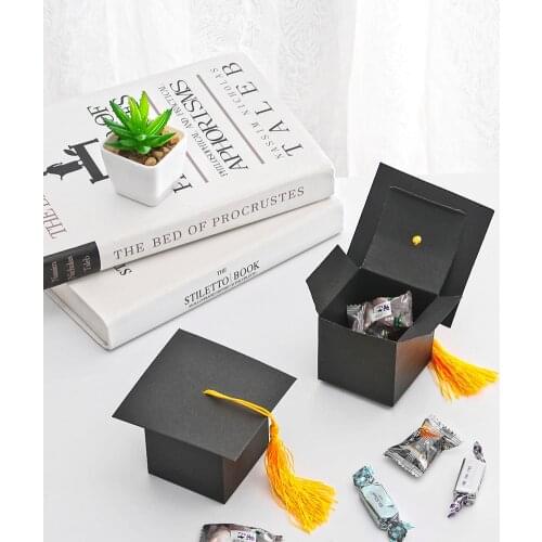 10PCS Graduation Hat Cap Candy Box 2021 Graduation Decoration Congratulations Graduation Party Decorations Gifts Packing Box
