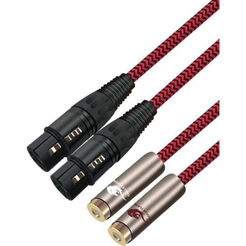 Audiophile Audio Cable Femle Dual RCA to Dual XLR 3 Pin Female For Microphone Amplifier Mixer Subwoofer Mixing Consoles 1m 2m 3m