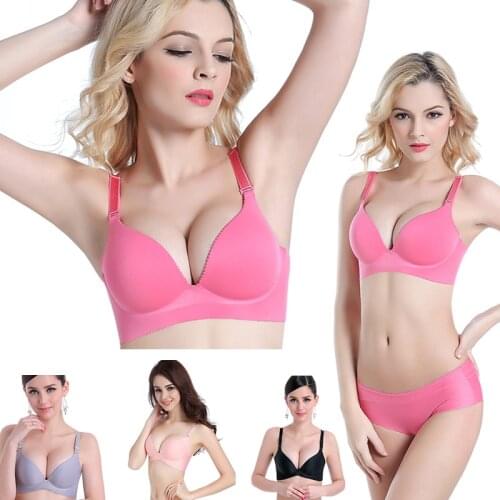 Sexy Deep U Cup Bras For Women Push Up Lingerie Seamless Bra Bralette Backless Plunge Intimates Female Underwear 2019