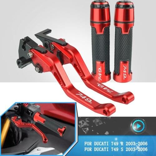 For DUCATI 749 R S 749R 749S 2003 2004 2005 2006 Motorcycle CNC Aluminum Adjustable Brake Clutch Lever Handle Grips Handlebars