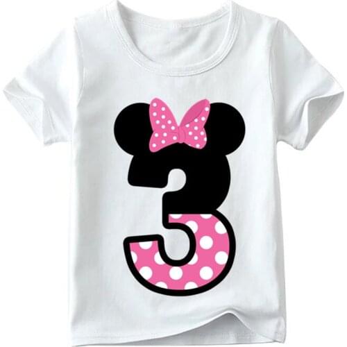 Baby Boys/Girls Happy Birthday Letter Bow Cute Print Clothes Children Funny T Shirt,Kids Number 1-9 Birthday Present,2021