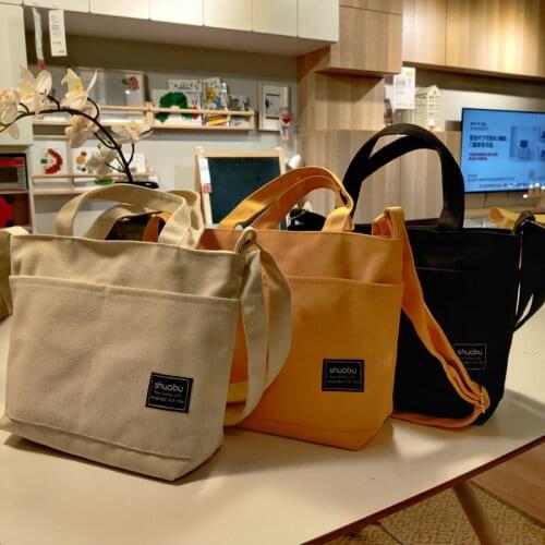 Canvas Handbag Large Capacity Shopping Daily Commuting One Shoulder Messenger Bag Literature and Art