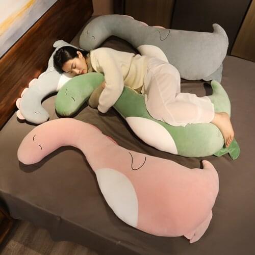 80-130CM Giant Duck Dinosaur Plush Toy Fluffy Sleep Pillow Lovely Animal Filled Swan Cushion Doll Floor Mat Childrens Girl Gift