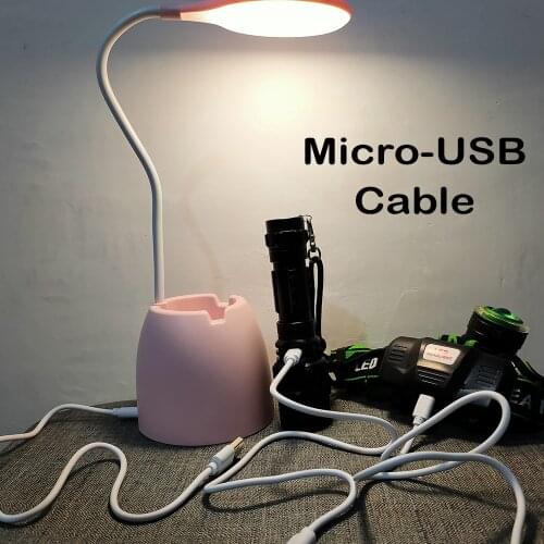 D5 Micro USB Cable Charger for Flashlight Headlamp Desk Lamp Working Light Phone Micro USB Cable Charger Wire Cord Accessories