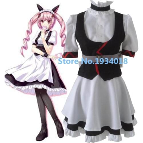 Steins Gate Makise Kurisu cosplay costume lolita dress Apron dress Maid wear uniform Carnival masquerade cloth Anime outfits cos