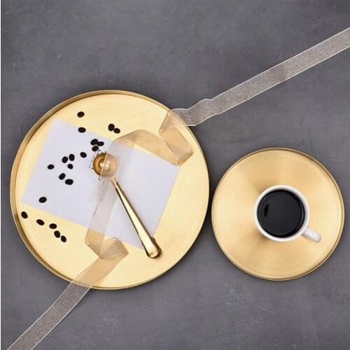 Round Storage Tray, Bathroom Space Saving Stainless Steel Kitchen Gold Organizer Exquisite Desktop Decorative Display