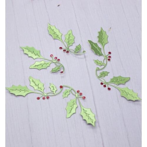KSCRAFT Christmas Holly Leaves Metal Cutting Dies Stencils for DIY Scrapbooking Decorative Embossing DIY Paper Cards