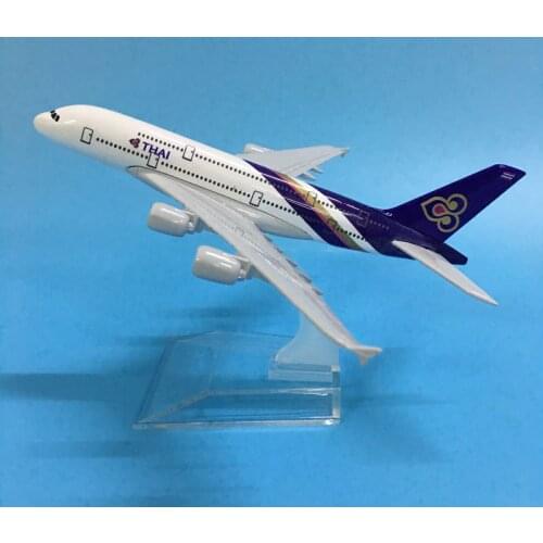 JASON TUTU 16cm Thai Airways Plane Model Airplane Model Airbus A380 Aircraft Model Diecast Metal Airplanes 1:400 Plane Toy Gift