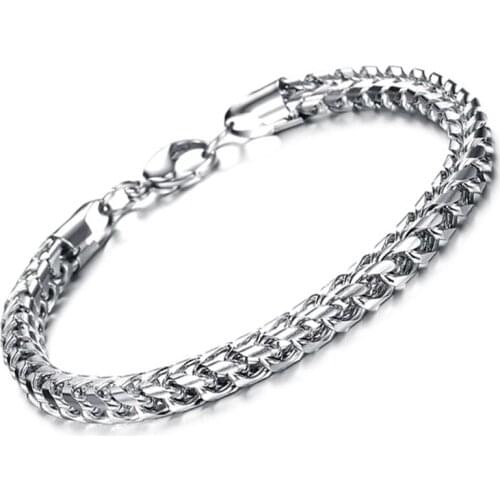 Newest Design Jewelry Highly Polished 316L Stainless Steel Link Chain Silver color Mens & Boy Bracelet Bangle,Hight Quality