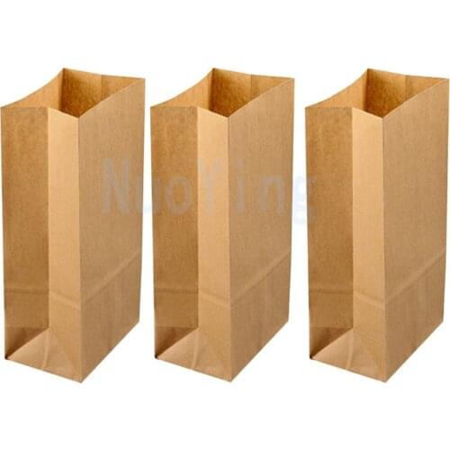 10/20 Pcs Food Packing Bag Eco Friendly Waterproof Kraft Paper Gift Flat Oil Proof Biscuit Candy Bread Nuts Snack Baking Package