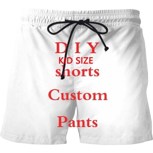 Drop Shipping Kids Size DIY Custom Made Pattern Printing NewFashion Polyester 3DPrint Summer Casual Funny Beach Shorts Pants A