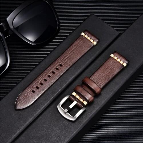 Wrinkle Design Vintage Genuine Leather Watch Strap Man Watchband 18mm 20mm 22mm 24mm Wrist Straps Bracelets Watches Accessories