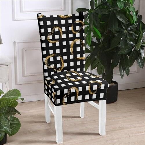 Removable Lattice Stretch Chairs Cover Soft Fox Polyester Fabric Dining Room Seat Wedding Hotel Kitchen Chair Covers 9 Colors