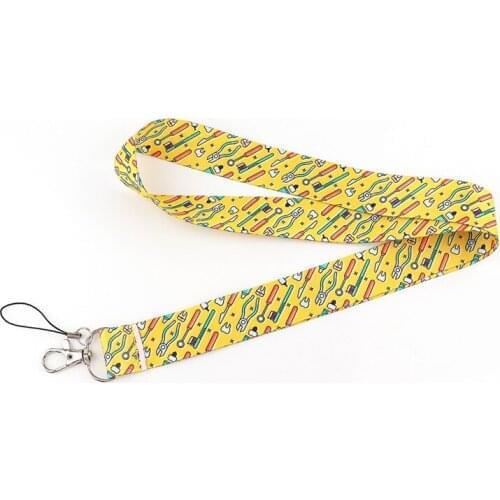 Dental Care Dentists Teeth Lanyard Badge ID Mobile Phone Rope Key Lanyard Neck Straps Accessories webbings ribbons